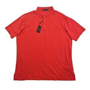 NEW Polo Ralph Lauren 100% Cotton Polo Shirt Men's 2XLT Flesh Pony Classic Red
